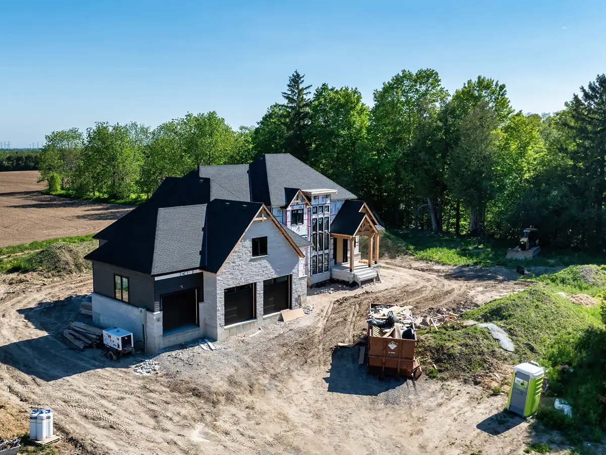 aerial view of columbus home