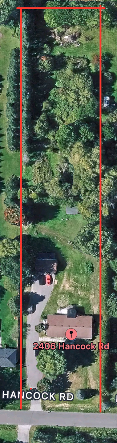 aerial view of full lot at 2406 hancock road