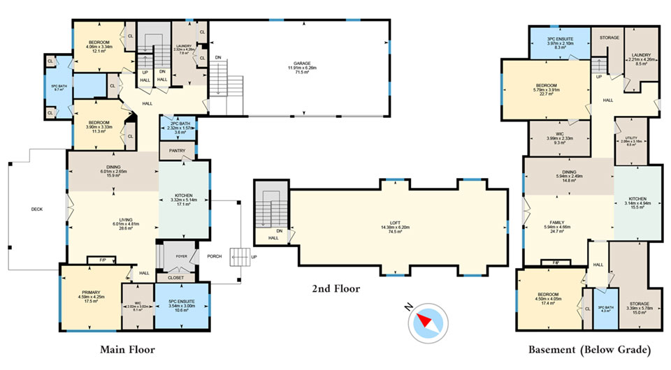 waterfront house floorplan graphic